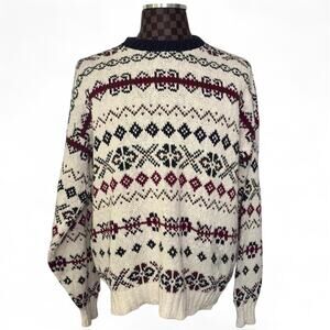 Lake Harmony Sweater Mens Size XL Fair Isle Apres Ski Preppy Fisherman Preppy